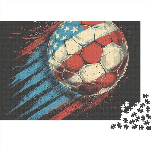 Fußball 500 Teile Sport Holzpuzzle Für Jugendliche & Erwachsene - Entspannendes Denkspiel, Hausdekoration & Herausfordernder Spaß (500pcs (52x38cm)) von WZXYMXDP