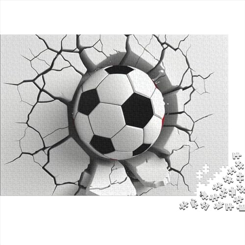 Fußball Puzzle - 300 Teile Weltmeisterschaft Hausdekoration Kunst, Bildungswertes Denkspiel & Herausforderung (300pcs (40x28cm)) von WZXYMXDP