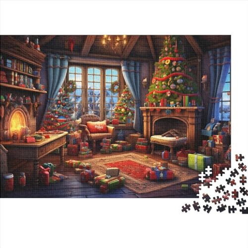 Haus 1000 Teile Weihnachtsthema Holzpuzzle Für Jugendliche & Erwachsene - Entspannendes Denkspiel, Hausdekoration & Herausfordernder Spaß (1000pcs (75x50cm)) von WZXYMXDP