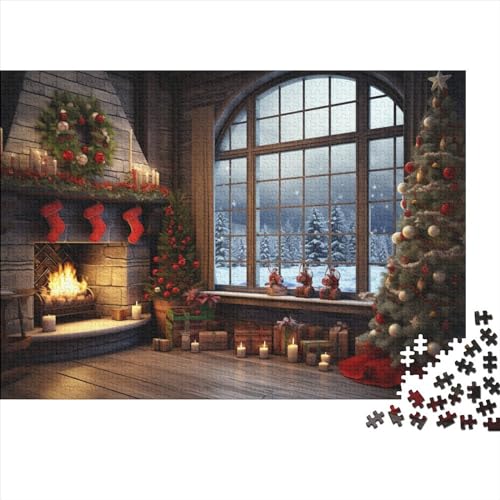 Haus 1000 Teile Weihnachtsthema Puzzle - Entspannende Gruppenaktivität, Hausdekoration Kunst & Gehirnspiel (Familienpuzzle) von WZXYMXDP