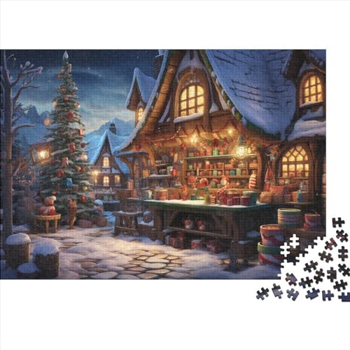 Haus 1000 Teile Weihnachtsthema Puzzles Für Erwachsene - Intellektuelles Spiel, Stressabbau, Bildungspiel, Dekoration, Herausforderung (1000pcs (75x50cm)) von WZXYMXDP