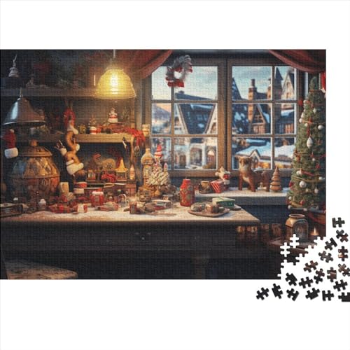 Haus Holzpuzzles Für Erwachsene - 1000 Teile Weihnachtsthema Intellektuelles Spiel, Stressabbau, Bildungswert, Hausdekoration, Premium & Langlebig (1000pcs (75x50cm)) von WZXYMXDP