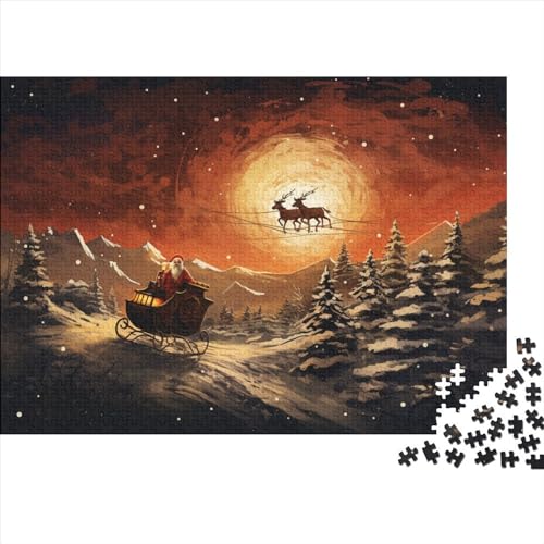 Schnee und Mond 1000 Teile Winterthemen Holzpuzzle Für Jugendliche & Erwachsene - Entspannendes Denkspiel, Hausdekoration & Herausfordernder Spaß (1000pcs (75x50cm)) von WZXYMXDP