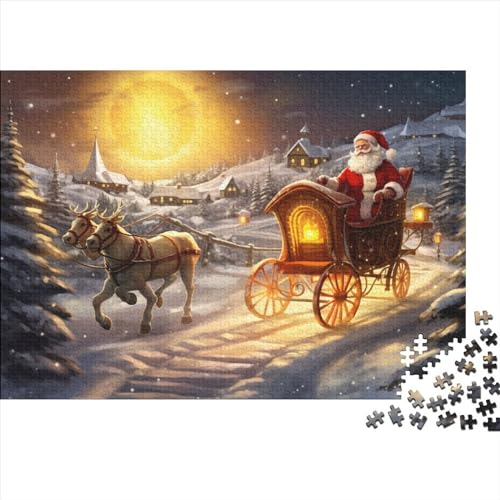 Schnee und Mond 1000 Teile Winterthemen Holzpuzzle Für Jugendliche & Erwachsene - Entspannendes Denkspiel, Hausdekoration & Herausfordernder Spaß (1000pcs (75x50cm)) von WZXYMXDP