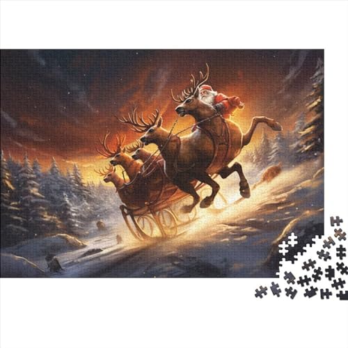 Schnee und Mond 1000 Teile Winterthemen Holzpuzzle - Spannendes Gehirnspiel & Entspannende Hausdekoration (Ab 12 Jahren) von WZXYMXDP