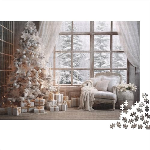 Schnee und Mond 1000 Teile Winterthemen Puzzle - Entspannender Gruppen Spaß, Hausdekoration Kunst & Denkspiel (Familienherausforderung) von WZXYMXDP