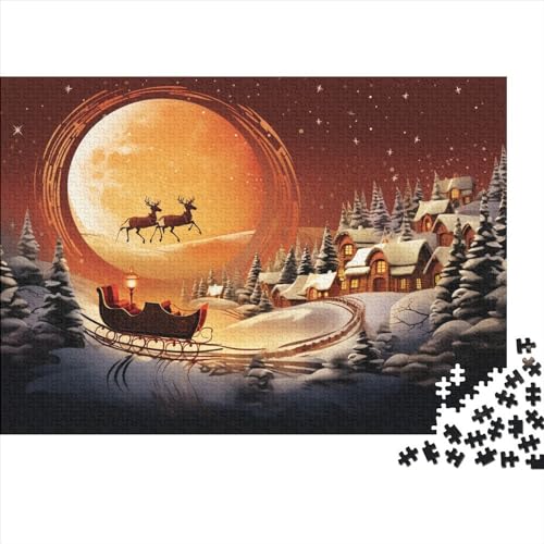 Schnee und Mond 1000 Teile Winterthemen Puzzle - Entspannender Gruppen Spaß, Hausdekoration Kunst & Denkspiel (Familienherausforderung) von WZXYMXDP