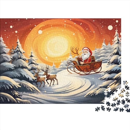 Schnee und Mond 1000 Teile Winterthemen Puzzle - Entspannender Gruppen Spaß, Hausdekoration Kunst & Denkspiel (Familienherausforderung) von WZXYMXDP
