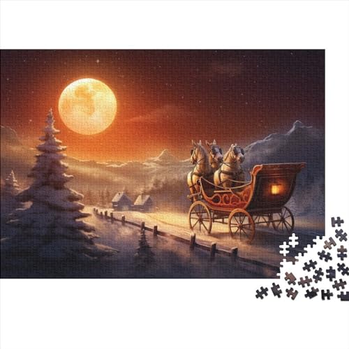 Schnee und Mond 1000 Teile Winterthemen Puzzle Für Jugendliche & Erwachsene - Gehirnspiel: Entspannend, Bildungswertvoll & Qualitative Hausdekoration (1000pcs (75x50cm)) von WZXYMXDP