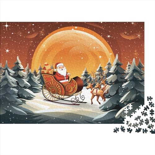 Schnee und Mond Holzpuzzle - 1000 Teile Winterthemen Hausdekoration Kunst, Gehirnspiel & Mentale Stimulation (Entspannendes Hobby, Ab 12 Jahren) von WZXYMXDP