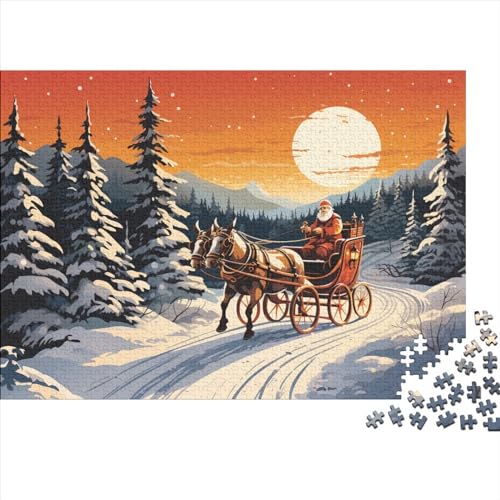 Schnee und Mond Holzpuzzles Für Erwachsene - 1000 Teile Winterthemen Intellektuelles Spiel, Stressabbau, Bildungswert, Hausdekoration, Premium & Langlebig (1000pcs (75x50cm)) von WZXYMXDP