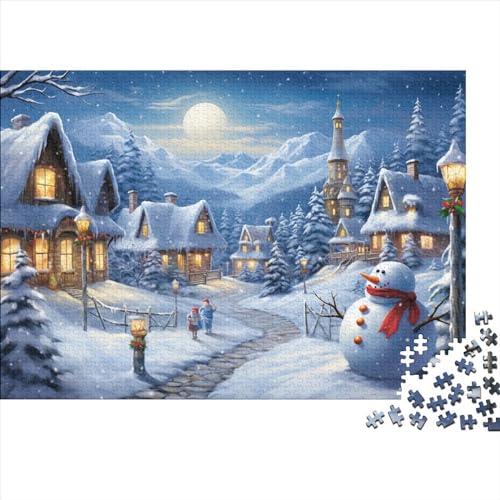 Schnee und Mond Puzzle - 1000 Teile Winterthemen Challenge: Spaß, Entspannendes Denkspiel & Hausdekoration (Jugendliche Und Erwachsene) von WZXYMXDP