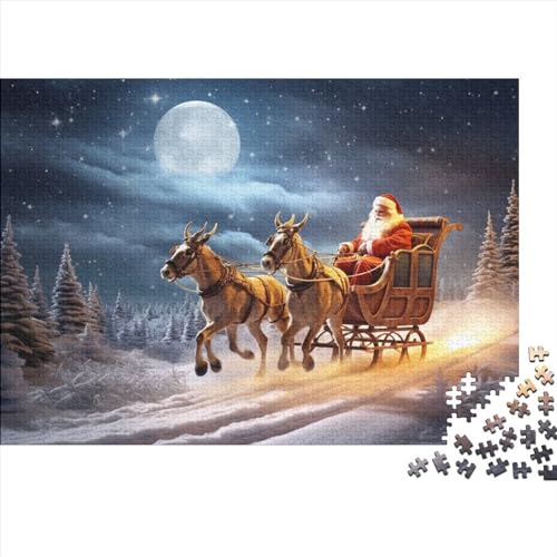 Schnee und Mond Puzzle - 1000 Teile Winterthemen Hausdekoration Kunst, Bildungswertes Denkspiel & Herausforderung (1000pcs (75x50cm)) von WZXYMXDP