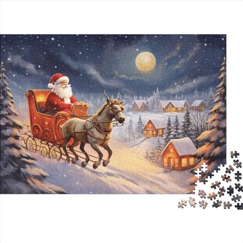 Schnee und Mond Puzzle Für Jugendliche Und Erwachsene - 1000 Teile Winterthemen Hausdekoration Kunst, Gehirnspiel & Entspannende Mentale Freude (1000pcs (75x50cm)) von WZXYMXDP