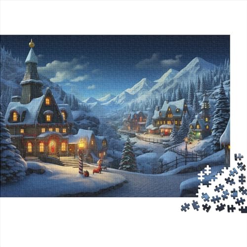 Schneelandschaft 1000 Teile Holz Winterthemen Puzzle Für Erwachsene - Hausdekoration, Intellektuelles Spiel, Stressabbau, Bildungswert, Premium & Langlebig (1000pcs (75x50cm)) von WZXYMXDP