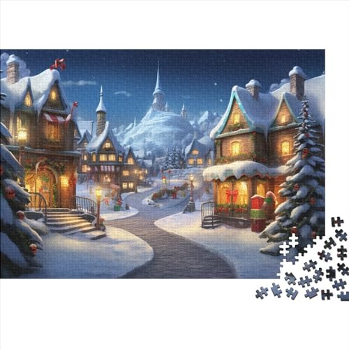 Schneelandschaft 1000 Teile Holz Winterthemen Puzzle Für Erwachsene - Hausdekoration, Intellektuelles Spiel, Stressabbau, Bildungswert, Premium & Langlebig (1000pcs (75x50cm)) von WZXYMXDP