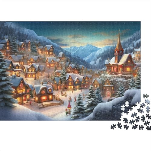 Schneelandschaft 1000 Teile Holz Winterthemen Puzzle Für Erwachsene - Hausdekoration, Intellektuelles Spiel, Stressabbau, Bildungswert, Premium & Langlebig (1000pcs (75x50cm)) von WZXYMXDP