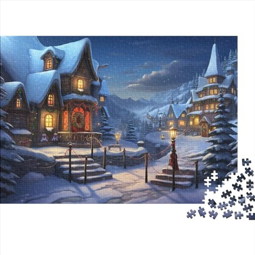 Schneelandschaft 1000 Teile Winterthemen Holzpuzzle Für Jugendliche & Erwachsene - Entspannendes Denkspiel, Hausdekoration & Herausfordernder Spaß (1000pcs (75x50cm)) von WZXYMXDP