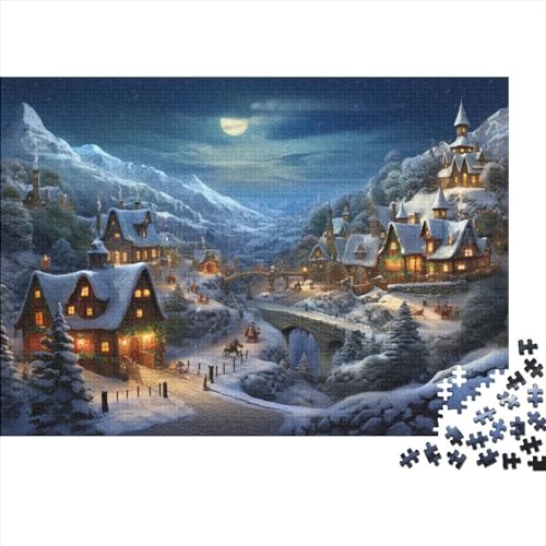 Schneelandschaft 1000 Teile Winterthemen Holzpuzzle - Gehirnspiel, Hausdekoration, Entspannung & Bildungswolle Freude (Familienpuzzle) von WZXYMXDP
