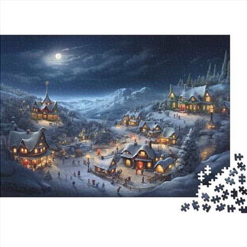 Schneelandschaft 1000 Teile Winterthemen Puzzle - Entspannender Gruppen Spaß, Hausdekoration Kunst & Denkspiel (Familienherausforderung) von WZXYMXDP
