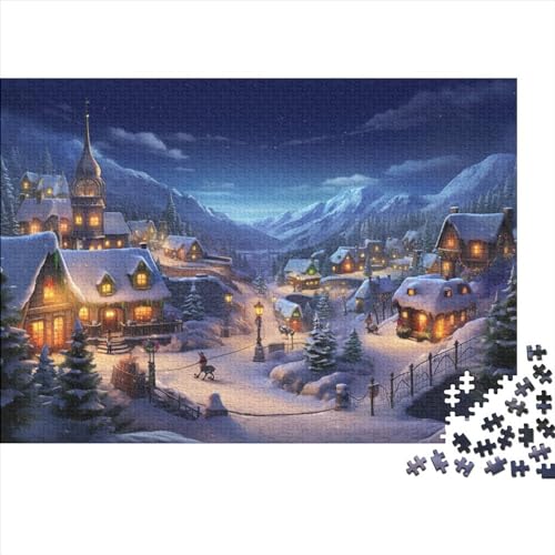 Schneelandschaft 1000 Teile Winterthemen Puzzle - Entspannender Gruppen Spaß, Hausdekoration Kunst & Denkspiel (Familienherausforderung) von WZXYMXDP