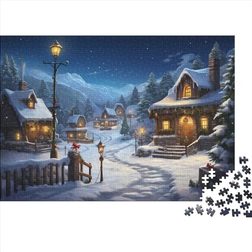 Schneelandschaft 1000 Teile Winterthemen Puzzle - Entspannender Gruppen Spaß, Hausdekoration Kunst & Denkspiel (Familienherausforderung) von WZXYMXDP