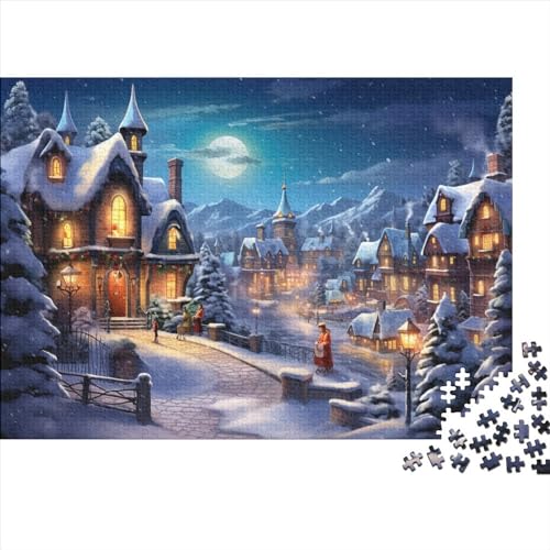 Schneelandschaft 1000 Teile Winterthemen Puzzle Für Erwachsene - Entspannende Herausforderung, Bildungswertes Denkspiel, Hausdekoration (1000pcs (75x50cm)) von WZXYMXDP