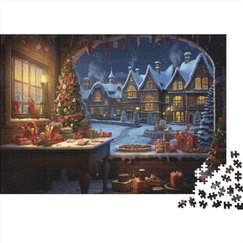 Schneelandschaft 1000 Teile Winterthemen Puzzles Für Erwachsene - Bildungspiel, Hausdekoration, Stressabbau, Intellektuelles Spiel, Herausforderung (1000pcs (75x50cm)) von WZXYMXDP