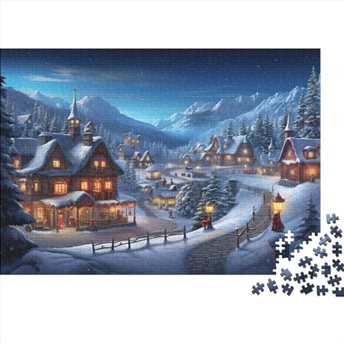 Schneelandschaft 1000 Teile Winterthemen Puzzles Für Erwachsene - Bildungspiel, Hausdekoration, Stressabbau, Intellektuelles Spiel, Herausforderung (1000pcs (75x50cm)) von WZXYMXDP