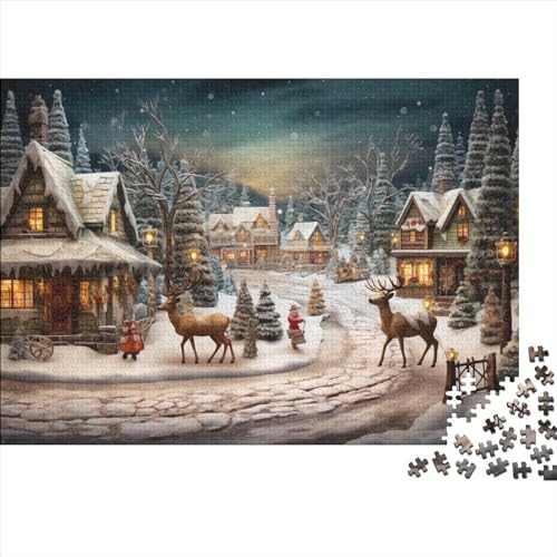Schneelandschaft 1000 Teile Winterthemen Puzzles Für Erwachsene - Intellektuelles Spiel, Bildungspiel, Hausdekoration, Stressabbau, Herausforderung (1000pcs (75x50cm)) von WZXYMXDP