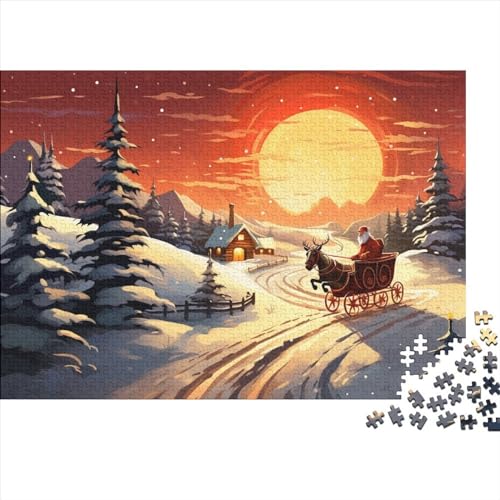 Schneelandschaft Holzpuzzles Für Erwachsene - 1000 Teile Winterthemen Intellektuelles Spiel, Stressabbau, Bildungswert, Hausdekoration, Premium & Langlebig (1000pcs (75x50cm)) von WZXYMXDP