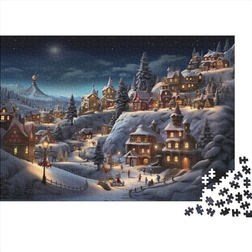Schneelandschaft Puzzle - 1000 Teile Winterthemen Bildungswertes Denkspiel, Hausdekoration & Entspannende Qualität (Für Alle Ab 12 Jahren) von WZXYMXDP