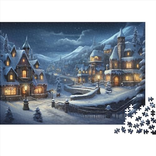 Schneelandschaft Puzzle - 1000 Teile Winterthemen Entspannendes Gehirnspiel & Premium Hausdekoration (Für Alle Ab 12 Jahren) von WZXYMXDP
