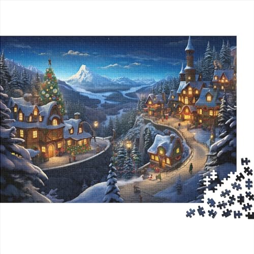 Schneelandschaft Puzzle - 1000 Teile Winterthemen Gehirnspiel, Entspannende Herausforderung & Premium Hausdekoration (Für Alle Ab 12 Jahren) von WZXYMXDP