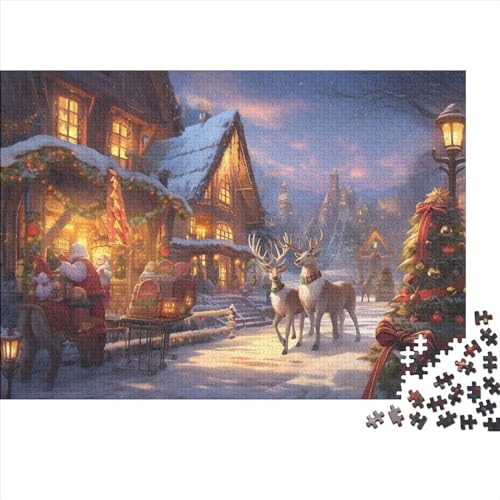Schneelandschaft Puzzle - 1000 Teile Winterthemen Hausdekoration Kunst, Bildungswertes Denkspiel & Herausforderung (1000pcs (75x50cm)) von WZXYMXDP