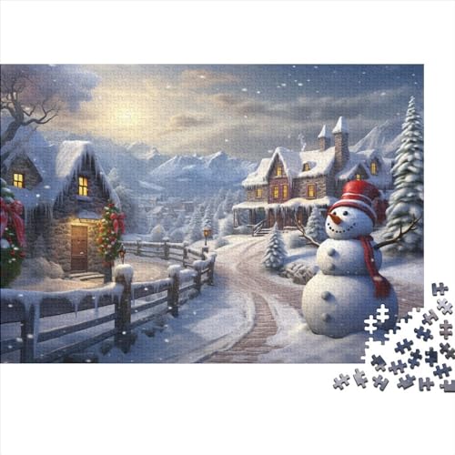 Schneelandschaft Puzzle Für Erwachsene - 1000 Teile Winterthemen Intellektuelles Spiel, Hausdekoration, Stressabbau, Bildungspiel, Herausforderung (1000pcs (75x50cm)) von WZXYMXDP