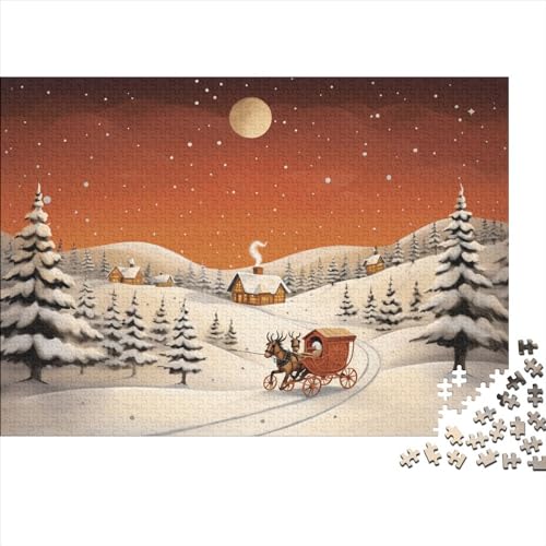 Schneelandschaft Puzzle Für Erwachsene - 1000 Teile Winterthemen Intellektuelles Spiel, Stressabbau, Bildungspiel, Hausdekoration, Premium & Langlebig (1000pcs (75x50cm)) von WZXYMXDP