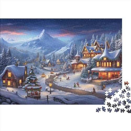 Schneelandschaft Puzzle Für Jedermann - 1000 Teile Winterthemen Hausdekoration, Entspannendes Denkspiel & Hohe Qualität (1000pcs (75x50cm)) von WZXYMXDP