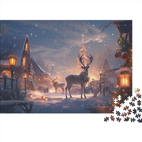 Schneelandschaft Puzzle Für Jugendliche Und Erwachsene - 1000 Teile Winterthemen Hausdekoration Kunst, Gehirnspiel & Entspannende Mentale Freude (1000pcs (75x50cm)) von WZXYMXDP
