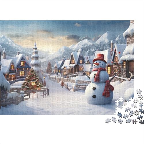 Schneelandschaft Puzzles Für Erwachsene - 1000 Teile Winterthemen Hausdekoration, Stressabbau, Intellektuelles Spiel, Bildungspiel, Herausforderung (1000pcs (75x50cm)) von WZXYMXDP