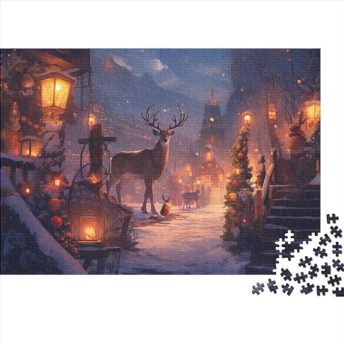 Weihnachten 1000 Teile Holz Weihnachtsthema Puzzle Für Erwachsene - Hausdekoration, Intellektuelles Spiel, Stressabbau, Bildungswert, Premium & Langlebig (1000pcs (75x50cm)) von WZXYMXDP