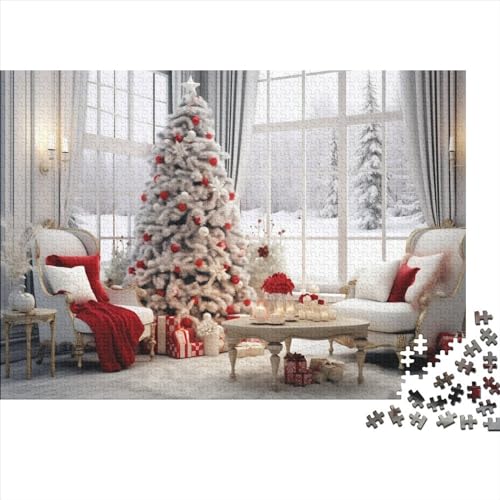 Weihnachten 1000 Teile Holz Winterthemen Puzzle Für Erwachsene - Hausdekoration, Intellektuelles Spiel, Stressabbau, Bildungswert, Premium & Langlebig (1000pcs (75x50cm)) von WZXYMXDP