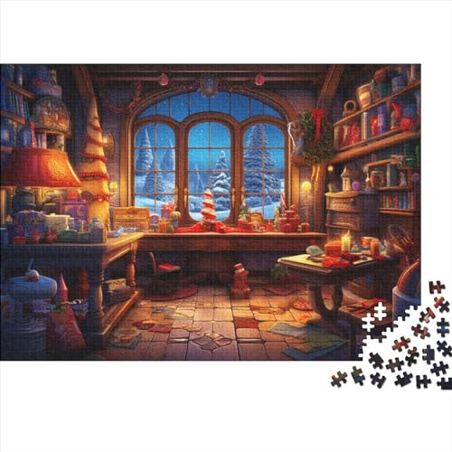 Weihnachten 1000 Teile Weihnachtsthema Holzpuzzle Für Jugendliche & Erwachsene - Entspannendes Denkspiel, Hausdekoration & Herausfordernder Spaß (1000pcs (75x50cm)) von WZXYMXDP