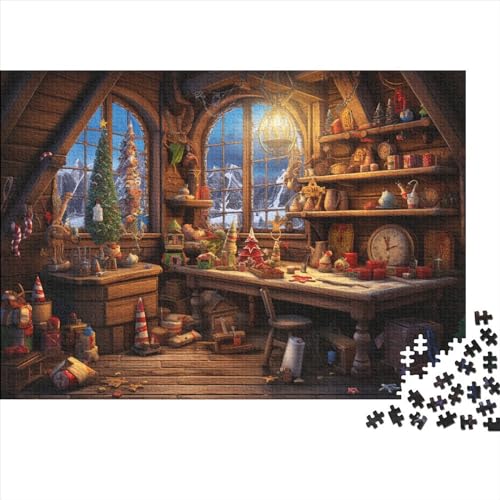 Weihnachten 1000 Teile Weihnachtsthema Holzpuzzle - Gehirnspiel, Bildungswolle Freude & Entspannende Hausdekoration (Gruppenaktivität, Ab 12 Jahren) von WZXYMXDP