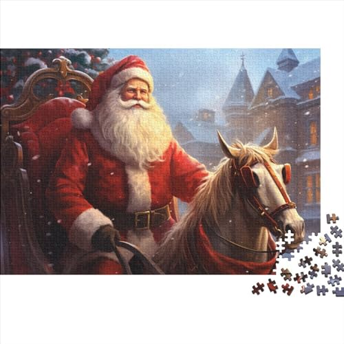 Weihnachten 1000 Teile Weihnachtsthema Holzpuzzle - Gehirnspiel, Hausdekoration, Entspannung & Bildungswolle Freude (Familienpuzzle) von WZXYMXDP