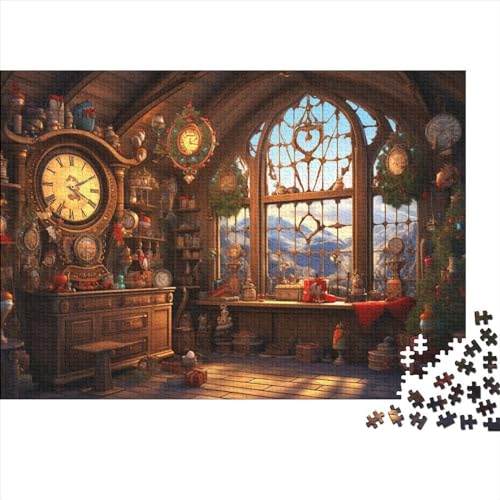 Weihnachten 1000 Teile Weihnachtsthema Holzpuzzle - Spannendes Gehirnspiel & Entspannende Hausdekoration (Ab 12 Jahren) von WZXYMXDP