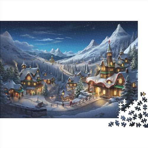 Weihnachten 1000 Teile Weihnachtsthema Puzzle - Entspannender Gruppen Spaß, Hausdekoration Kunst & Denkspiel (Familienherausforderung) von WZXYMXDP
