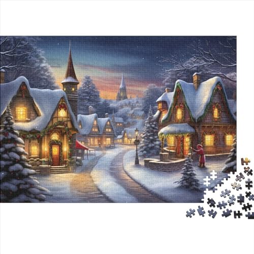 Weihnachten 1000 Teile Weihnachtsthema Puzzle - Entspannender Gruppen Spaß, Hausdekoration Kunst & Denkspiel (Familienherausforderung) von WZXYMXDP