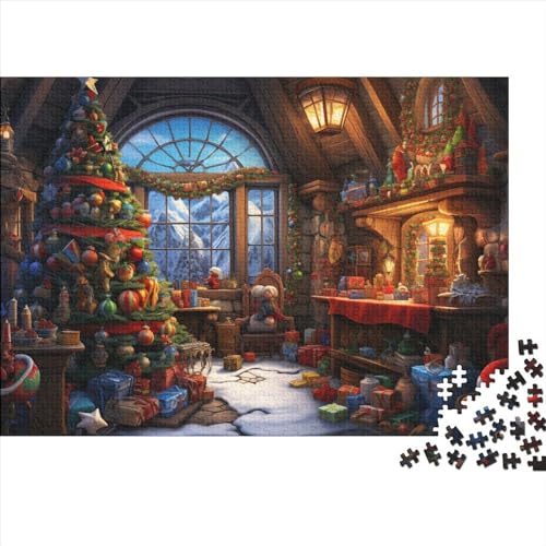Weihnachten 1000 Teile Weihnachtsthema Puzzle Für Jugendliche & Erwachsene - Gehirnspiel: Entspannend, Bildungswertvoll & Qualitative Hausdekoration (1000pcs (75x50cm)) von WZXYMXDP
