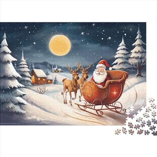 Weihnachten 1000 Teile Weihnachtsthema Puzzles Für Erwachsene - Intellektuelles Spiel, Bildungspiel, Hausdekoration, Stressabbau, Herausforderung (1000pcs (75x50cm)) von WZXYMXDP